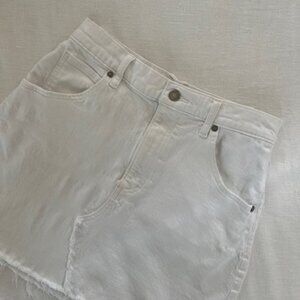 Lucky Brand White Distressed Denim Mini Skirt, Sz 27